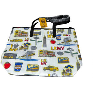 Disney Lion King New York Tote Bag Broadway Musical Souvenir Large Zipper
